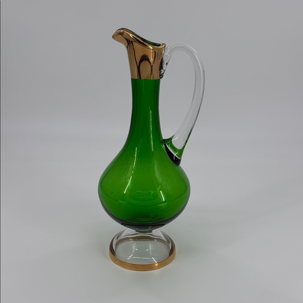 Vintage Mid-Century Modern Italian Hand Blown Glass Decanter
